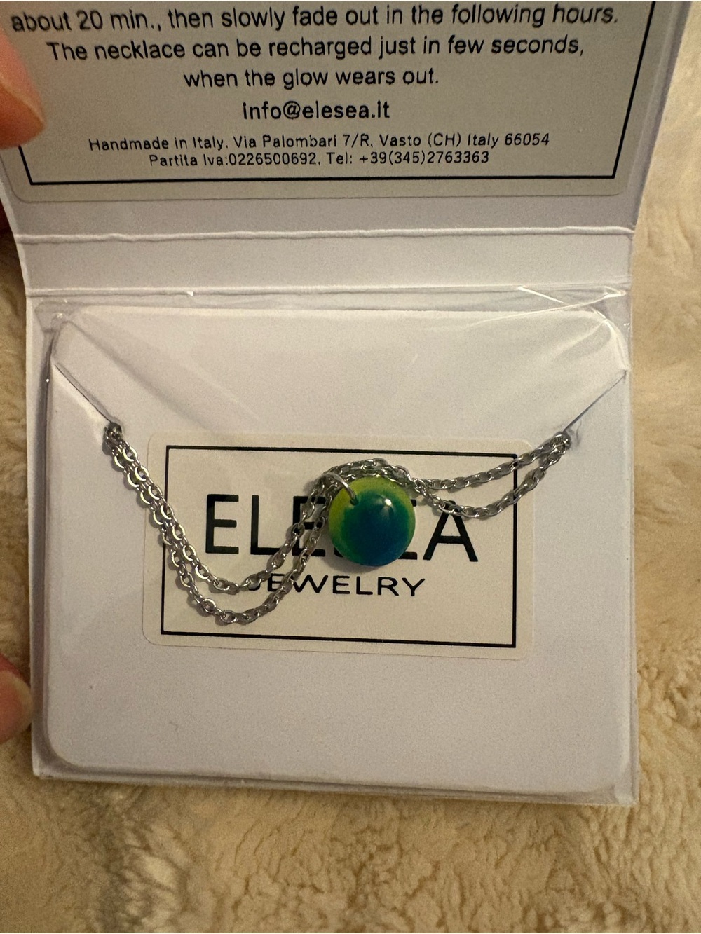 Green & Blue Glow Pendant Necklace
